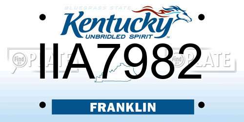 IIA7982 Kentucky License Plate