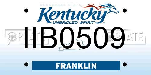 IIB0509 Kentucky License Plate
