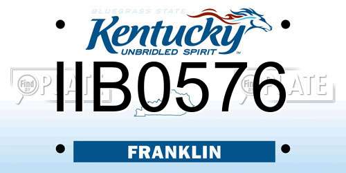 IIB0576 Kentucky License Plate