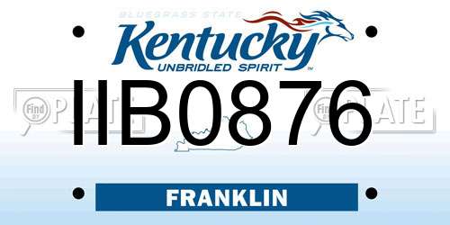 IIB0876 Kentucky License Plate