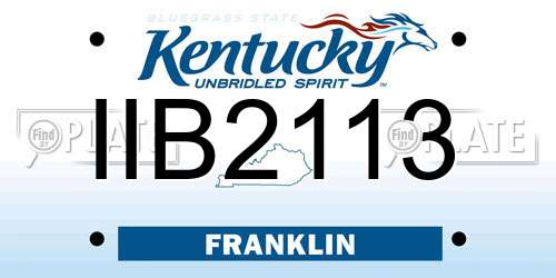 IIB2113 Kentucky License Plate