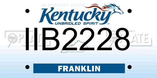IIB2228 Kentucky License Plate