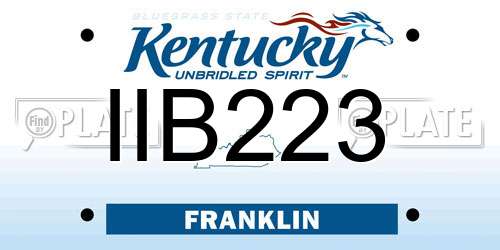 IIB223 Kentucky License Plate