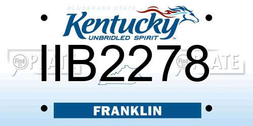 IIB2278 Kentucky License Plate