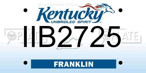 IIB2725 Kentucky License Plate