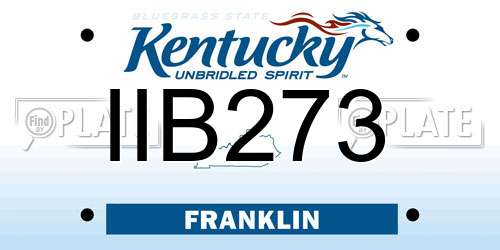IIB273 Kentucky License Plate