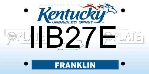 IIB27E Kentucky License Plate