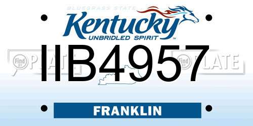 IIB4957 Kentucky License Plate