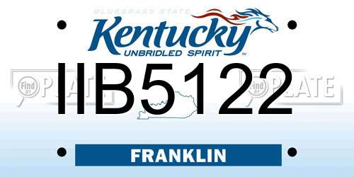 IIB5122 Kentucky License Plate