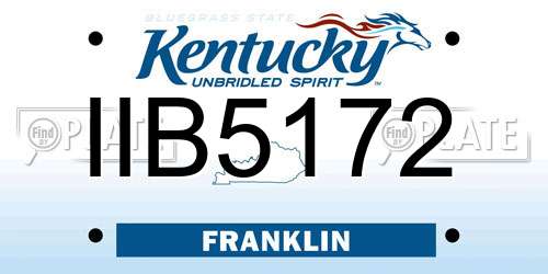 IIB5172 Kentucky License Plate