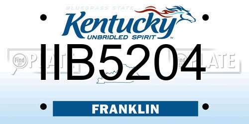IIB5204 Kentucky License Plate