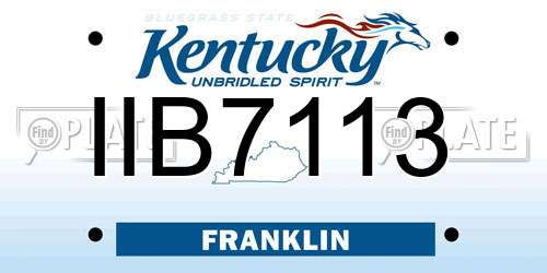 IIB7113 Kentucky License Plate