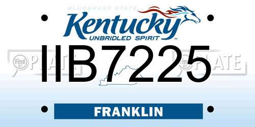 IIB7225 Kentucky License Plate