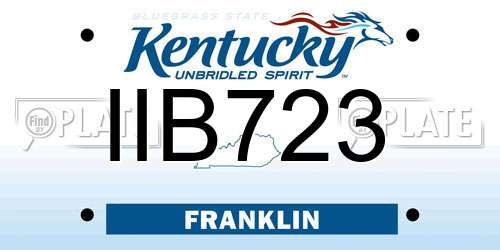 IIB723 Kentucky License Plate