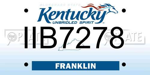 IIB7278 Kentucky License Plate