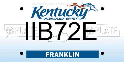 IIB72E Kentucky License Plate
