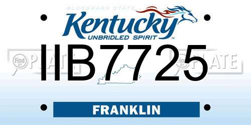 IIB7725 Kentucky License Plate