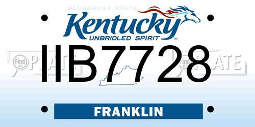 IIB7728 Kentucky License Plate