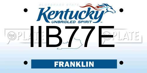 IIB77E Kentucky License Plate