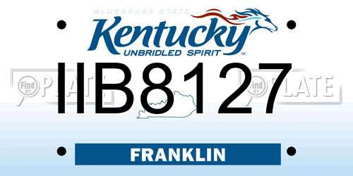 IIB8127 Kentucky License Plate