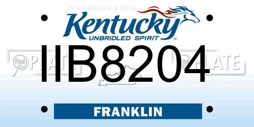 IIB8204 Kentucky License Plate