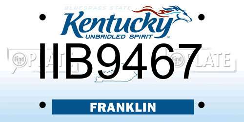 IIB9467 Kentucky License Plate