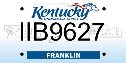 IIB9627 Kentucky License Plate