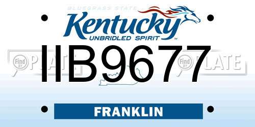 IIB9677 Kentucky License Plate