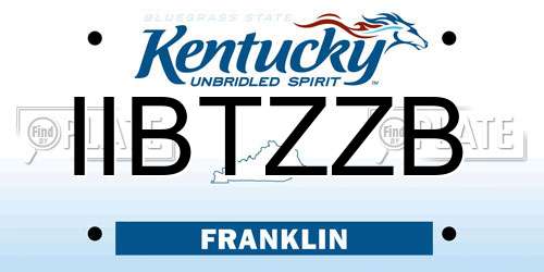 IIBTZZB Kentucky License Plate