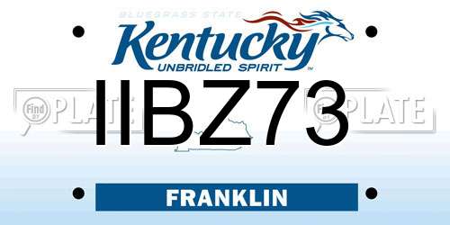 IIBZ73 Kentucky License Plate