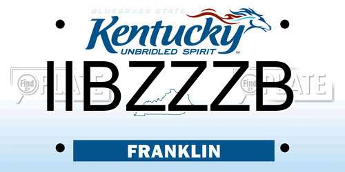 IIBZZZB Kentucky License Plate