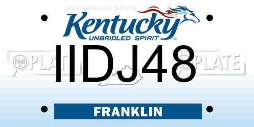 IIDJ48 Kentucky License Plate
