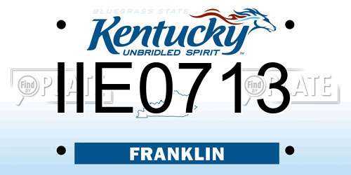 IIE0713 Kentucky License Plate