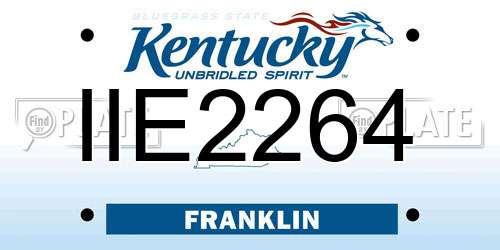 IIE2264 Kentucky License Plate