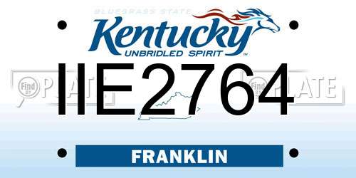 IIE2764 Kentucky License Plate