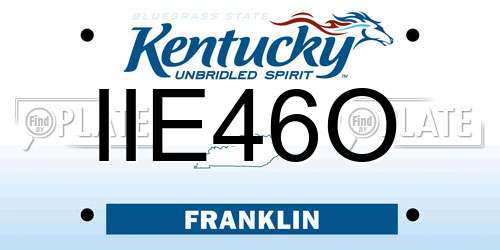 IIE46O Kentucky License Plate