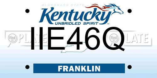IIE46Q Kentucky License Plate