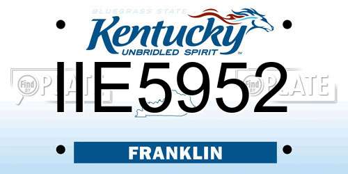 IIE5952 Kentucky License Plate