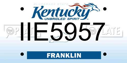 IIE5957 Kentucky License Plate