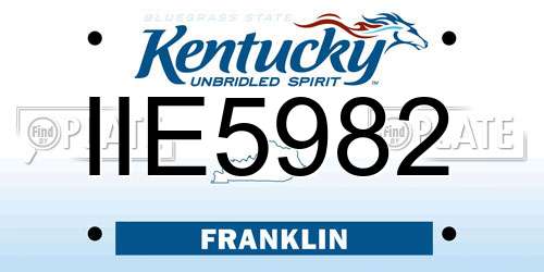 IIE5982 Kentucky License Plate