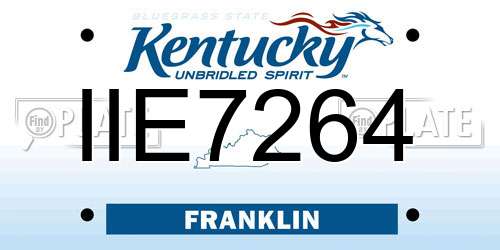 IIE7264 Kentucky License Plate