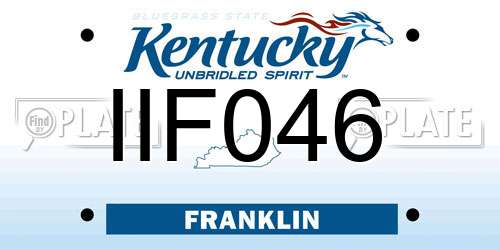 IIF046 Kentucky License Plate