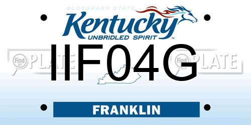IIF04G Kentucky License Plate