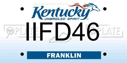 IIFD46 Kentucky License Plate