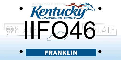 IIFO46 Kentucky License Plate