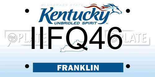 IIFQ46 Kentucky License Plate
