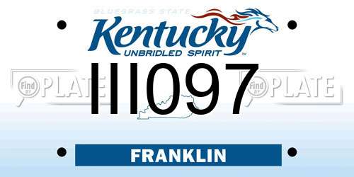III097 Kentucky License Plate