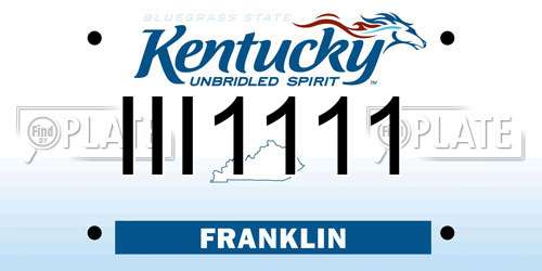 III1111 Kentucky License Plate