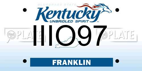 IIIO97 Kentucky License Plate