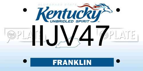 IIJV47 Kentucky License Plate